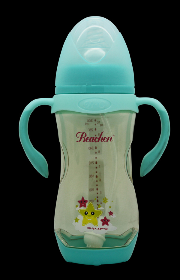 貝臣300ml寬口PPSU帶底帶手柄自動(dòng)吸奶瓶