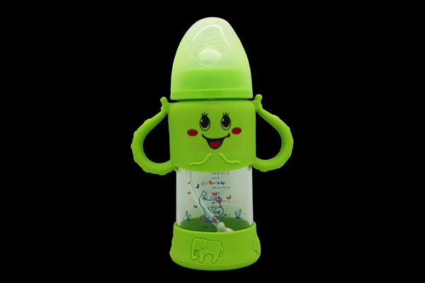 貝臣240ml 寬口章魚硅膠套晶鉆自動吸奶瓶