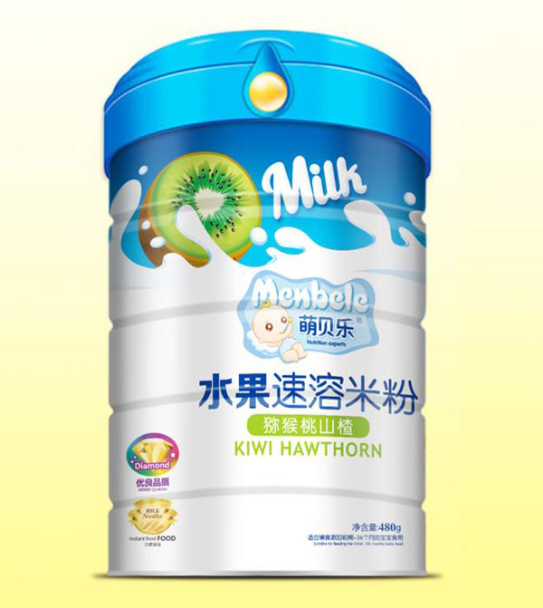 萌貝樂水果速溶米粉-獼猴桃山楂 聽裝