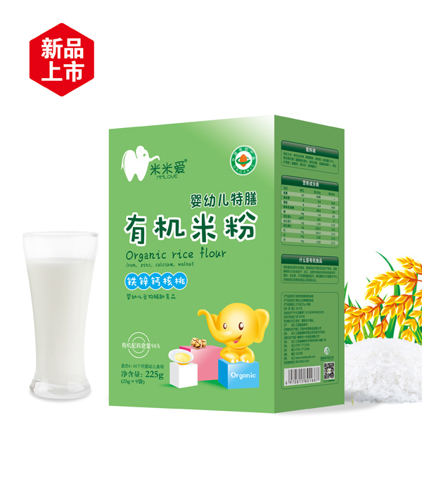 米米愛有機米粉 鐵鋅鈣核桃 盒裝