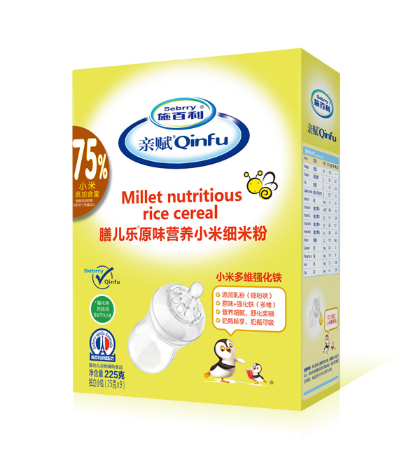 施百利親賦膳兒樂原味營養(yǎng)小米細米粉-小米多維強化鐵盒裝