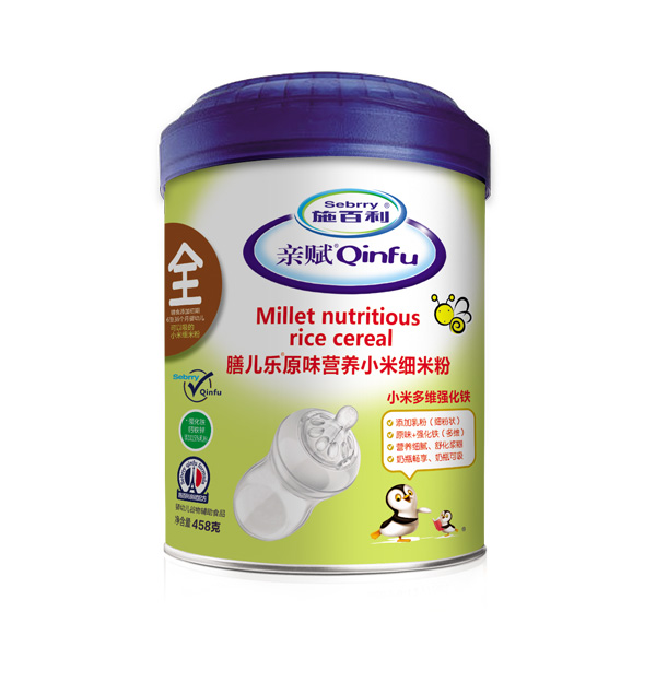 施百利親賦膳兒樂原味營養(yǎng)小米細米粉-小米多維強化鐵罐裝