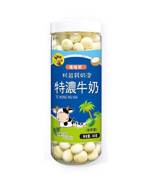 嘻嘻熊機(jī)能鈣奶泡80g-特濃牛奶