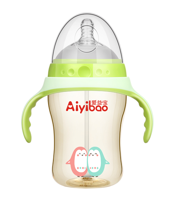 愛益寶廣口有柄自動(dòng)PPSU奶瓶 綠色