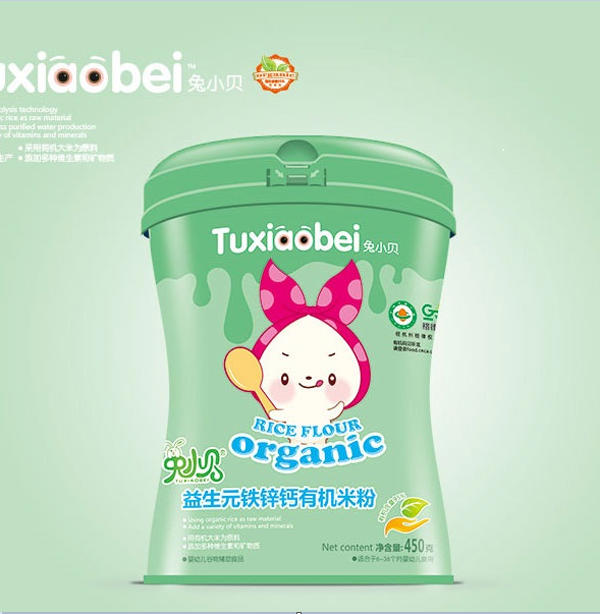 兔小貝益生元鐵鋅鈣有機(jī)米粉 聽裝