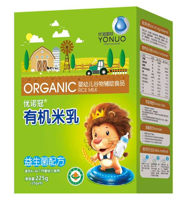 優(yōu)諾冠益生菌有機米乳 盒裝