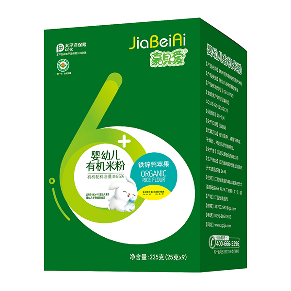 嘉唄噯嬰幼兒有機米粉盒裝 鐵鋅鈣蘋果
