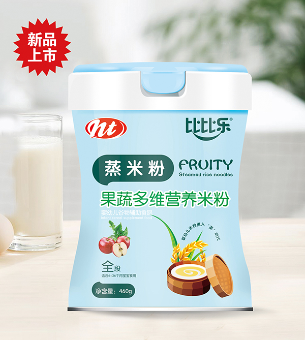 比比樂鈣鐵鋅果蔬多維果味蒸米粉 聽裝