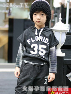 開心寶貝黑色運動休閑童裝