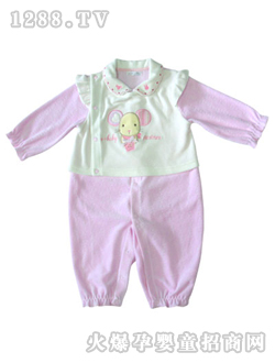 如意寶貝甜心小伙伴側開雙用袍