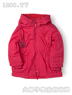 小豬班納女童帶帽棉衣