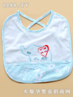 多比兔藍(lán)色yinge口水巾