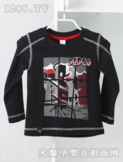 小豬班納黑色圓領(lǐng)長(zhǎng)袖針織衫