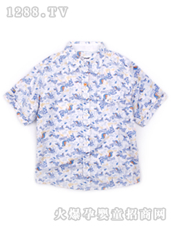 小豬班納男童短袖襯衫