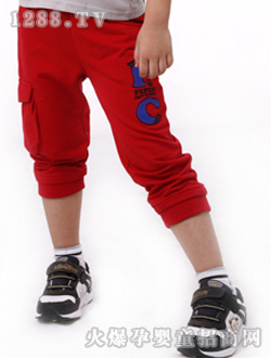 小豬班納男童針織長(zhǎng)褲