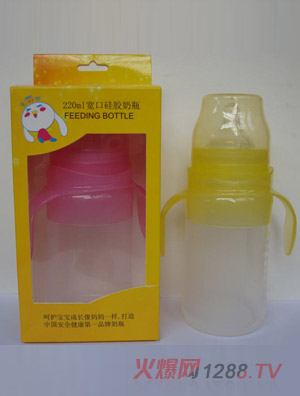 兔乖乖寬口硅膠奶瓶220ml