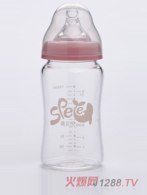 施貝樂寬口弧形玻璃奶瓶180mlNKH01