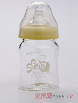 施貝樂弧形寬口玻璃奶瓶120mlNKH01