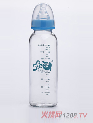 施貝樂藍(lán)色直身玻璃奶瓶240mlLBZ08