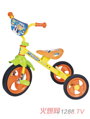 金六一青綠色三輪童車