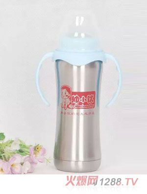 帥小伙不銹鋼保溫奶瓶220ml藍(lán)色