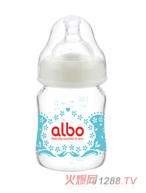 愛(ài)樂(lè)寶150ml寬口初生玻璃奶瓶白