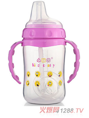 小孩國貼心兩用學(xué)飲奶瓶240ML紫色