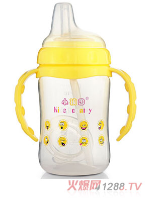 小孩國貼心兩用學(xué)飲奶瓶240ML黃色