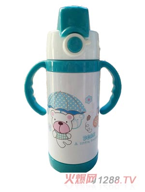 好樂嬰藍色帶蓋水杯
