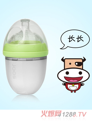 吉子天然母乳硅膠奶瓶 160ml 嫩綠色（長(zhǎng)長(zhǎng)）