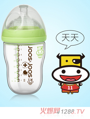 吉子天然母乳玻璃奶瓶 240ml 嫩綠（天天）