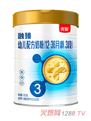 圣元優(yōu)聰融臻youe配方奶粉（12-36月齡，3段）900g