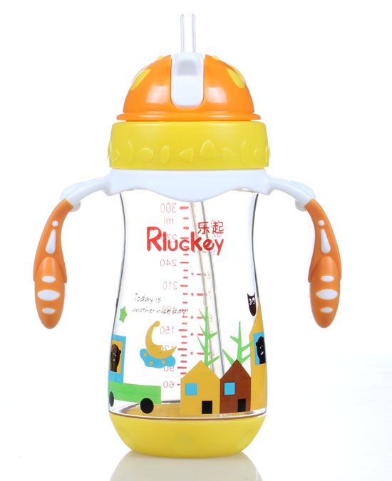 樂起PPSU帶吸管水壺300ml橙色